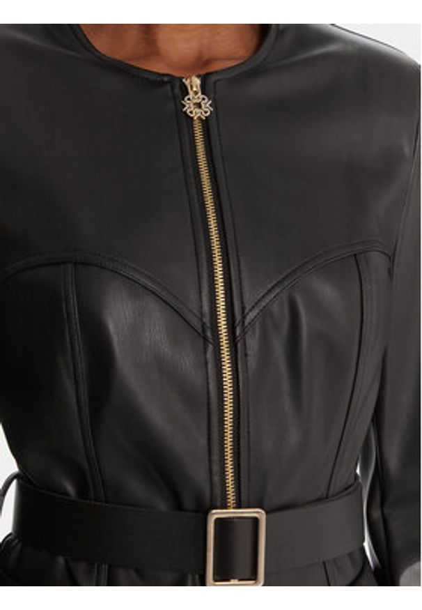 Rinascimento Kurtka z imitacji skóry CFC0125192003 Czarny Slim Fit. Kolor: czarny. Materiał: skóra