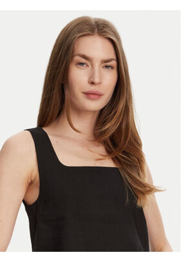 Marella Top Terni 2513161055 Czarny Regular Fit. Kolor: czarny. Materiał: len