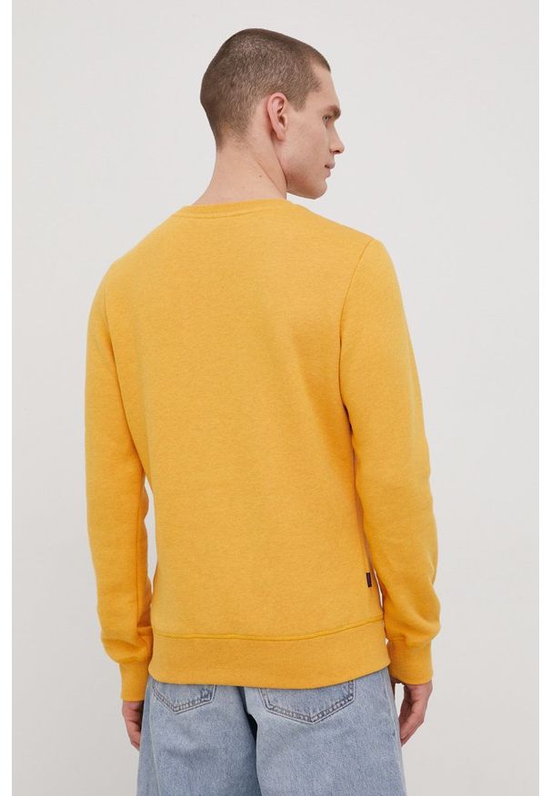 Superdry bluza męska kolor żółty gładka. Okazja: na co dzień. Kolor: żółty. Materiał: bawełna. Wzór: gładki. Styl: casual