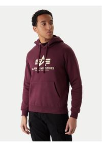 Alpha Industries Bluza Basic 178312 Bordowy Regular Fit. Kolor: czerwony. Materiał: bawełna #1