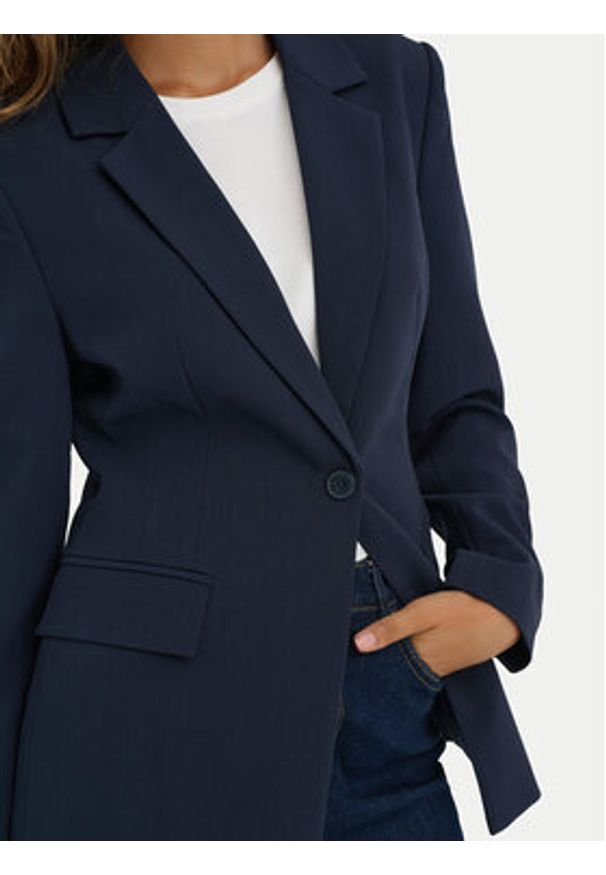 only - ONLY Marynarka Raven 15357457 Granatowy Slim Fit. Kolor: niebieski. Materiał: syntetyk