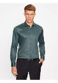 Eterna Koszula 4102/F142 Zielony Slim Fit. Kolor: zielony. Materiał: bawełna, lyocell