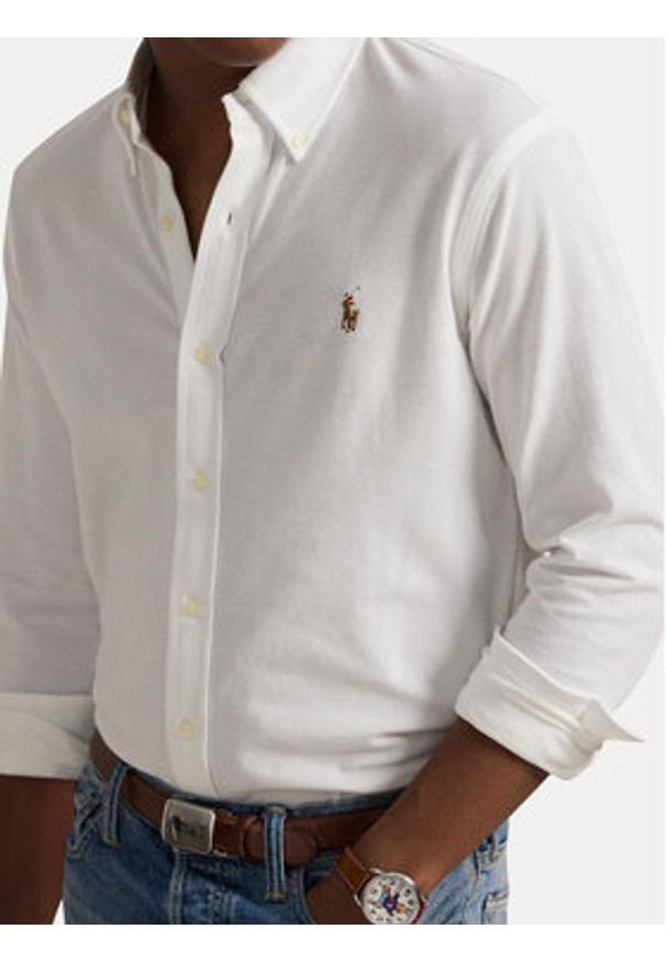 Polo Ralph Lauren Koszula 710979488003 Biały Regular Fit. Typ kołnierza: polo. Kolor: biały. Materiał: bawełna