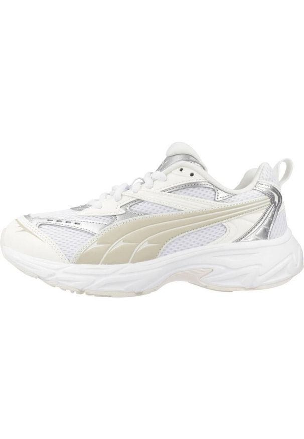 Buty do chodzenia damskie Puma Morphic Metallic Weiss Damen. Zapięcie: sznurówki. Kolor: biały. Materiał: materiał, syntetyk, tkanina. Szerokość cholewki: normalna. Sport: turystyka piesza