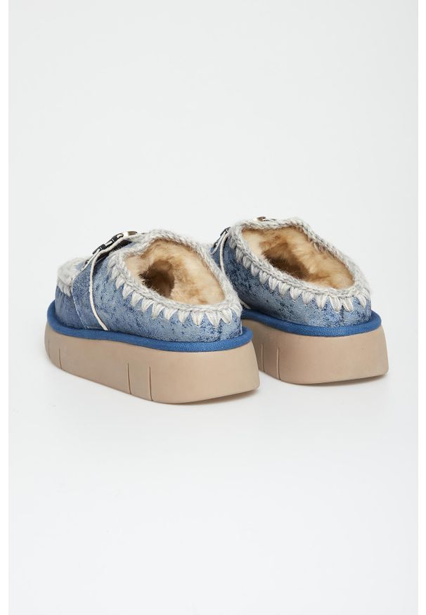 Mou - Klapki damskie skórzane mule MOU. Materiał: skóra