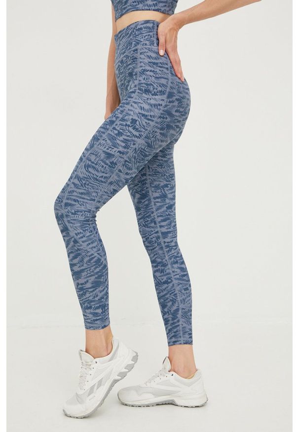 Only Play legginsy treningowe damskie wzorzyste. Kolor: niebieski. Materiał: skóra, materiał