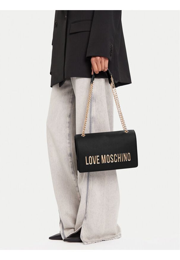Love Moschino - LOVE MOSCHINO Torebka JC4192PP0NKD0000 Czarny. Kolor: czarny. Materiał: skórzane