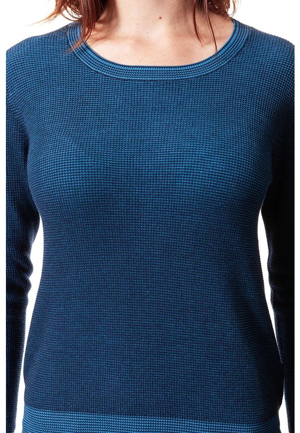 Wrangler - DAMSKI SWETER WRANGLER TWO TONE KNIT NAVY W81081P35 112132225. Materiał: bawełna, dzianina