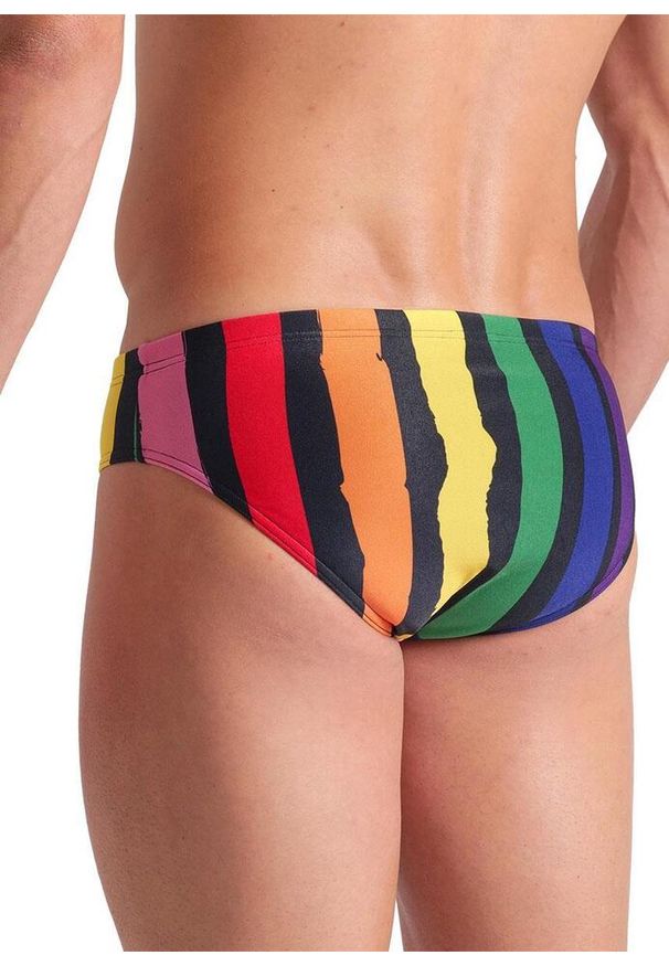Kąpielówki Arena Painters Stripe Swim Briefs. Kolor: czarny. Wzór: kolorowy
