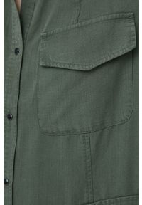 Superdry Sukienka kolor zielony mini prosta. Okazja: na co dzień. Kolor: zielony. Materiał: tkanina, włókno, materiał. Długość rękawa: długi rękaw. Typ sukienki: proste. Styl: casual. Długość: mini #3