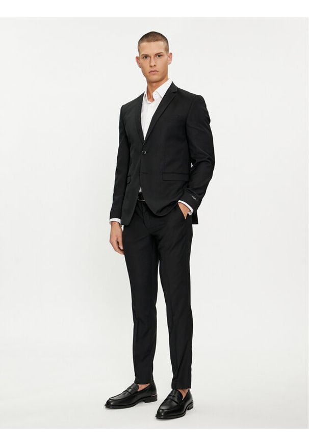 Jack & Jones Garnitur Solaris 12148166 Czarny Super Slim Fit. Kolor: czarny. Materiał: syntetyk