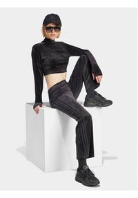 Adidas - adidas Spodnie materiałowe Crushed Velvet IT9661 Czarny Slim Fit. Kolor: czarny. Materiał: syntetyk