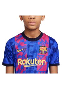 Koszulka piłkarska dla dzieci Nike FC Barcelona Stadium 2021/22 v3 DB6241. Materiał: materiał, poliester. Technologia: Dri-Fit (Nike). Sport: piłka nożna #2