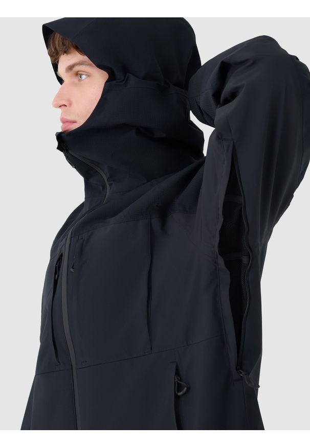 4f - 4F Kurtka trekkingowa membrana 10000 męska - czarna XL. Kolor: czarny. Materiał: hardshell, tkanina, materiał, dzianina, puch. Długość rękawa: raglanowy rękaw. Sport: turystyka piesza, wspinaczka