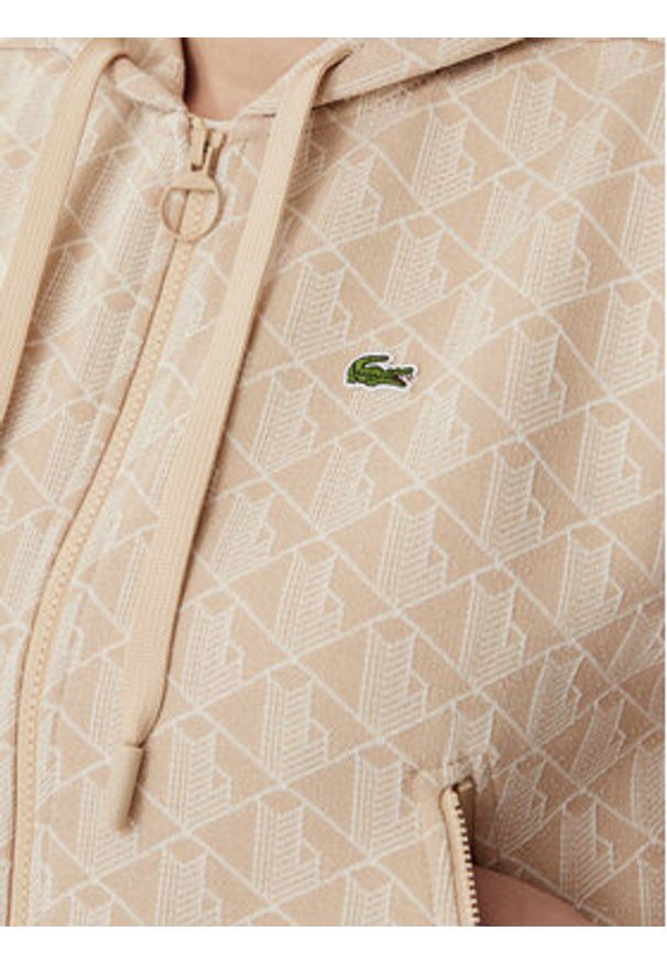 Lacoste Bluza SF7606 Beżowy jasny Regular Fit. Kolor: beżowy. Materiał: bawełna