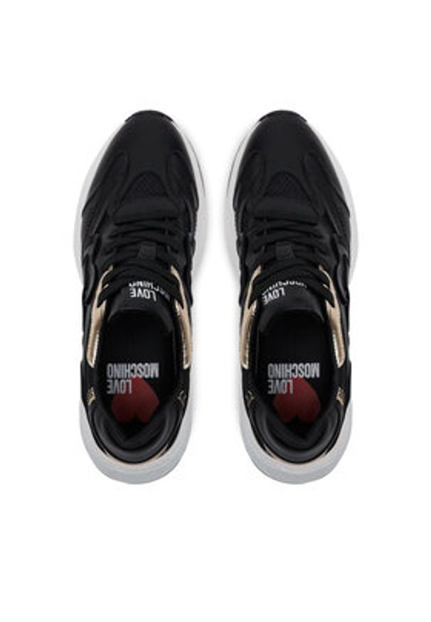 Love Moschino - LOVE MOSCHINO Sneakersy JA15326G1MIQE00A Czarny. Kolor: czarny. Materiał: skóra