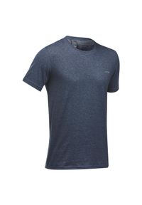 quechua - Koszulka turystyczna męska Quechua NH500 Fresh. Kolor: niebieski. Materiał: materiał, bawełna. Wzór: ze splotem. Sezon: lato #1