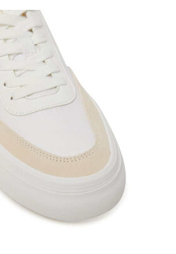 Calvin Klein Jeans Sneakersy Vulc Flatform Low Cv Mix Mg YW0YW01770 Biały. Kolor: biały. Materiał: materiał