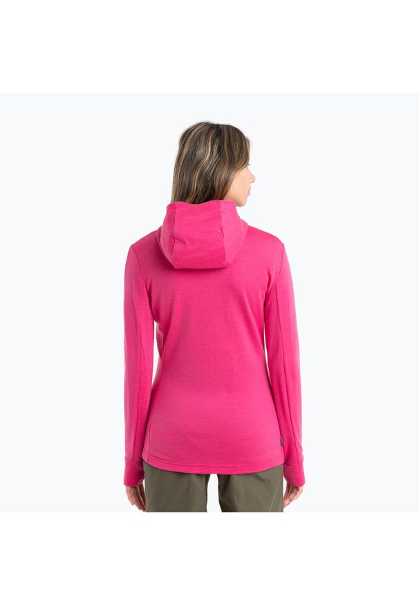 Icebreaker - Bluza trekkingowa damska icebreaker Quantum III Zip Hood. Kolor: różowy. Styl: sportowy. Sport: turystyka piesza