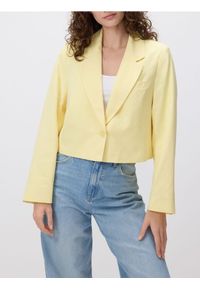 Reserved - Krótka marynarka - jasnożółty. Kolor: żółty. Materiał: tkanina. Długość: krótkie #1