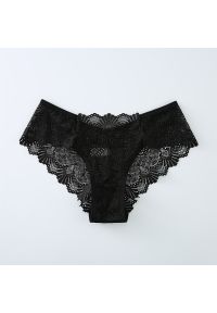 Intica - Figi bezszwowe z koronką na co dzień i specjalne okazje Levana. Kolor: czarny. Materiał: koronka. Wzór: koronka