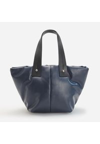 Reserved - Pikowana torebka shopper - Granatowy. Kolor: niebieski. Materiał: pikowane #1