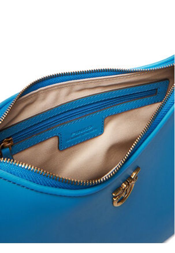 Pinko - PINKO Torebka Half Moon Mini Fl Al 25-26 PLTT 102790 A0F1 Niebieski. Kolor: niebieski. Materiał: skórzane