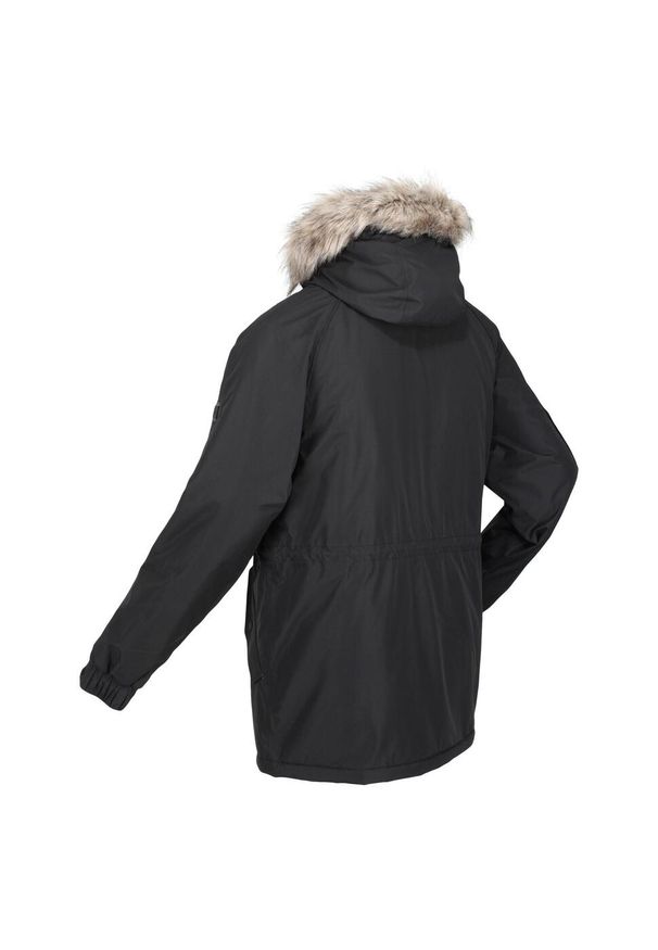 Kurtka uniwersalna męska Regatta Winterparka Salinger Iii. Typ kołnierza: kaptur. Kolor: czarny. Materiał: syntetyk. Sport: turystyka piesza