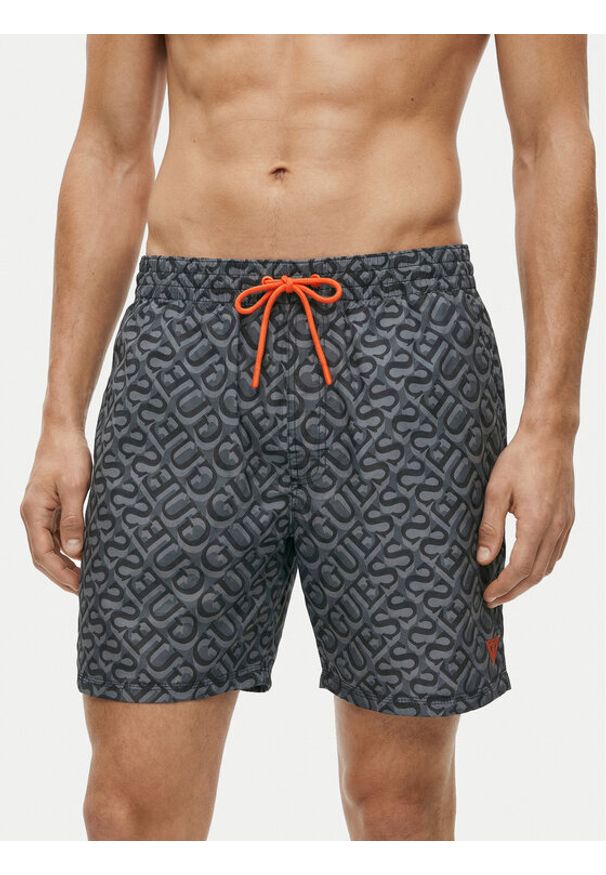 Guess Szorty kąpielowe F6GT27 WG2A2 Szary Regular Fit. Kolor: szary. Materiał: syntetyk