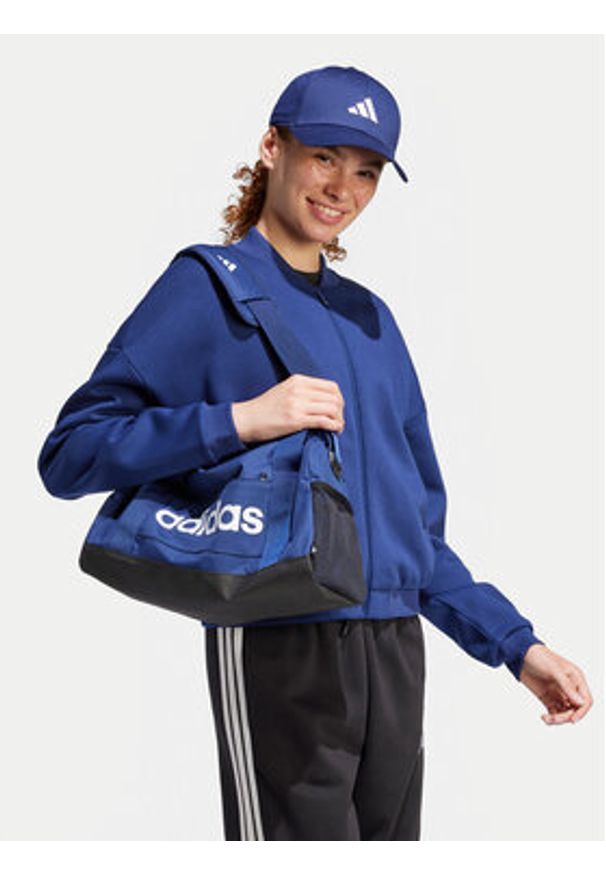 Adidas - adidas Bluza Essentials Contemporary Logo JD9968 Granatowy Loose Fit. Kolor: niebieski. Materiał: bawełna