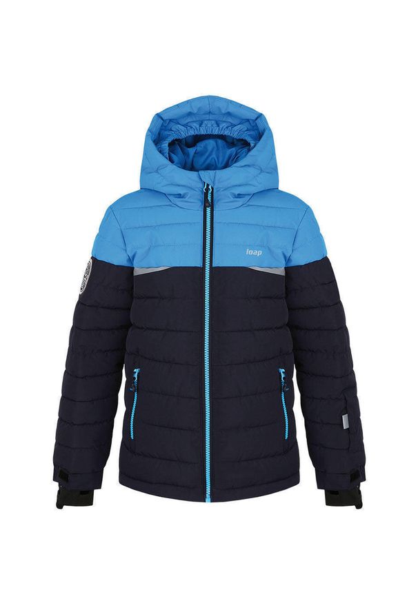 ZEAGLE - Wodoodporna kurtka narciarska dziecięca LOAP Fumar, ciemnoniebieska 112-116. Kolor: wielokolorowy, niebieski, szary. Sezon: zima. Sport: narciarstwo