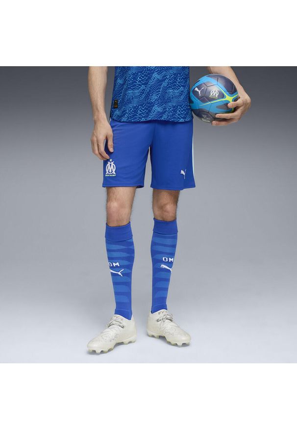 Puma - Męskie szorty Olympique Marsylia 25/26 PUMA Vivid Blue Bleu Azur. Kolor: niebieski. Materiał: tkanina. Sport: piłka nożna
