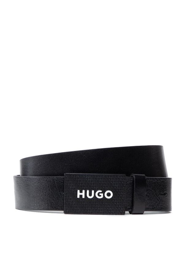 Hugo - Pasek Męski HUGO. Kolor: czarny