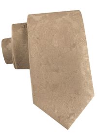 Męski Krawat - Złoto-beżowy z Fakturą Materiału - Alties. Kolor: beżowy, wielokolorowy, brązowy. Materiał: materiał. Styl: elegancki, wizytowy #1