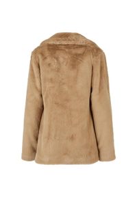 Urban Classics - Kurtka Damska Teddy Fleece Z Kołnierzem Klapowym. Kolor: beżowy. Sezon: zima. Styl: sportowy