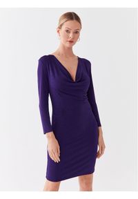 Kontatto Sukienka koktajlowa M1526 Fioletowy Slim Fit. Kolor: fioletowy. Materiał: syntetyk. Styl: wizytowy #1