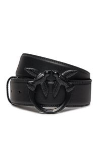 Pinko Pasek Damski Love Berry H4 Belt. PE 24 PLT01 100120 A1K2 Czarny. Kolor: czarny. Materiał: skóra