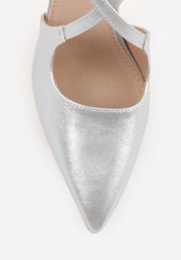 Renee - Srebrne Szpilki VICES ze Skrzyżowanymi Paseczkami i Wkładką ze Skóry Naturalnej Dalimara. Kolor: srebrny. Materiał: skóra. Obcas: na szpilce. Styl: elegancki #2