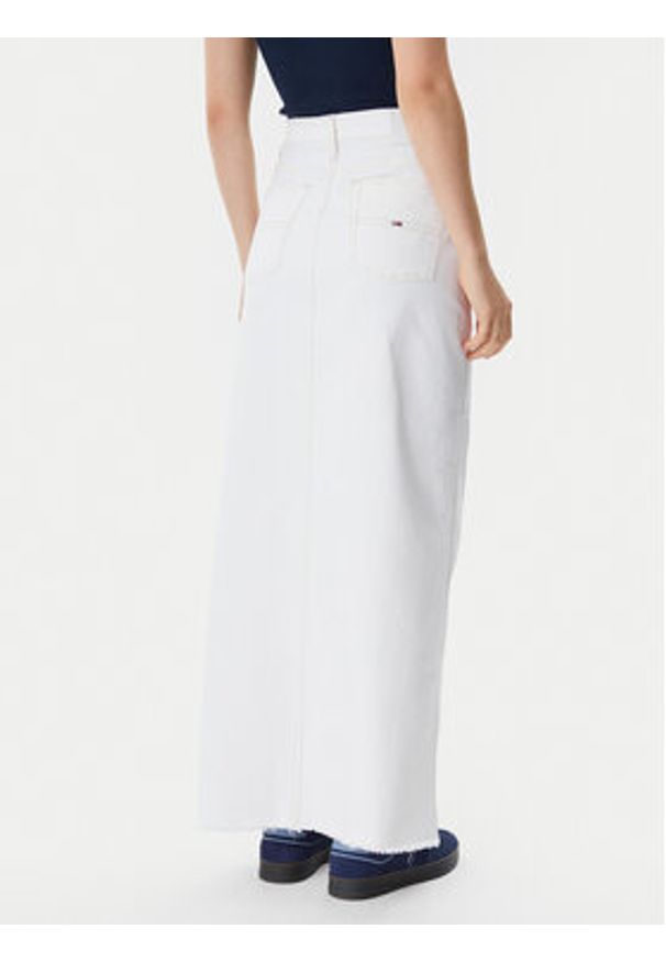 Tommy Jeans Spódnica jeansowa Claire DW0DW20125 Écru Regular Fit. Materiał: bawełna