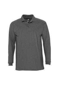 SOL'S - Koszulka Polo Z Długim Rękawem Dla Dorosłych Unisex Winter II Melange. Okazja: na co dzień. Typ kołnierza: polo. Kolor: szary, brązowy, wielokolorowy. Długość rękawa: długi rękaw. Długość: długie. Styl: casual