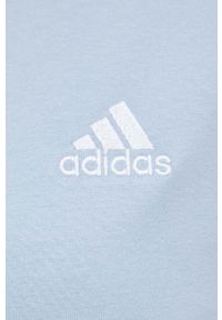 Adidas - adidas sukienka bawełniana kolor niebieski mini prosta. Kolor: niebieski. Materiał: bawełna. Długość rękawa: krótki rękaw. Wzór: aplikacja. Typ sukienki: proste. Styl: klasyczny. Długość: mini #5