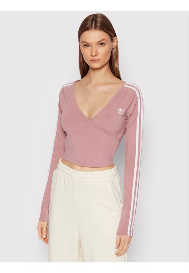 Adidas - adidas Bluzka adicolor Classics HE4957 Różowy Slim Fit. Kolor: różowy. Materiał: bawełna