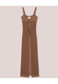 NANUSHKA - Brązowa sukienka plażowa Elianne. Kolor: brązowy. Materiał: bawełna #3