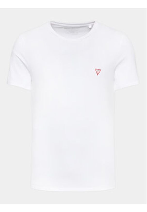 Guess T-Shirt M2YI36 I3Z14 Biały Slim Fit. Kolor: biały. Materiał: bawełna