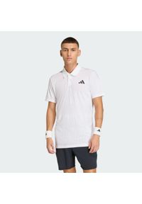 Adidas - Koszulka Polo Tenisowa Climacool+ Airchill Freelift. Typ kołnierza: polo. Kolor: biały. Materiał: materiał. Technologia: ClimaCool (Adidas). Sport: tenis #1
