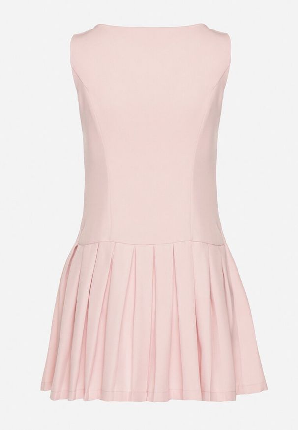 Born2be - Różowa Sukienka z Plisowanym Dołem Tunelia. Okazja: na co dzień. Kolor: różowy. Styl: klasyczny, casual, elegancki