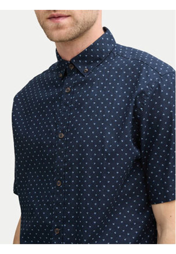 Tom Tailor Koszula 1045099 Granatowy Regular Fit. Kolor: niebieski. Materiał: bawełna