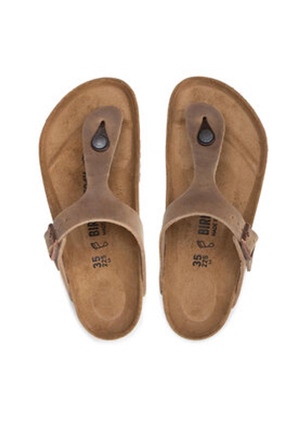 Birkenstock Japonki Gizeh Bs 0943811 Brązowy. Kolor: brązowy. Materiał: nubuk, skóra