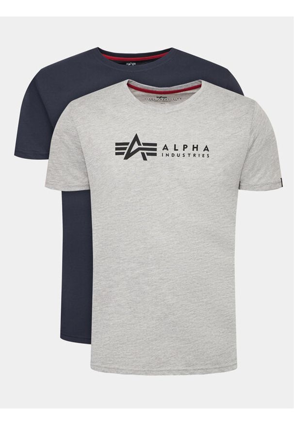 Alpha Industries Komplet t-shirtów Alpha Label 118534 Kolorowy Regular Fit. Materiał: bawełna. Wzór: kolorowy