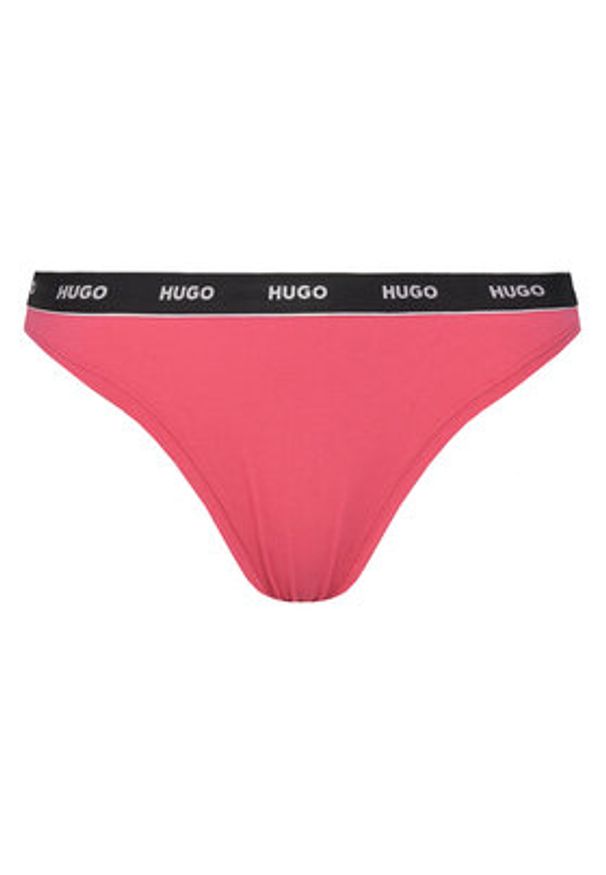Hugo - HUGO Komplet 3 par stringów 50480150 Kolorowy. Materiał: bawełna. Wzór: kolorowy